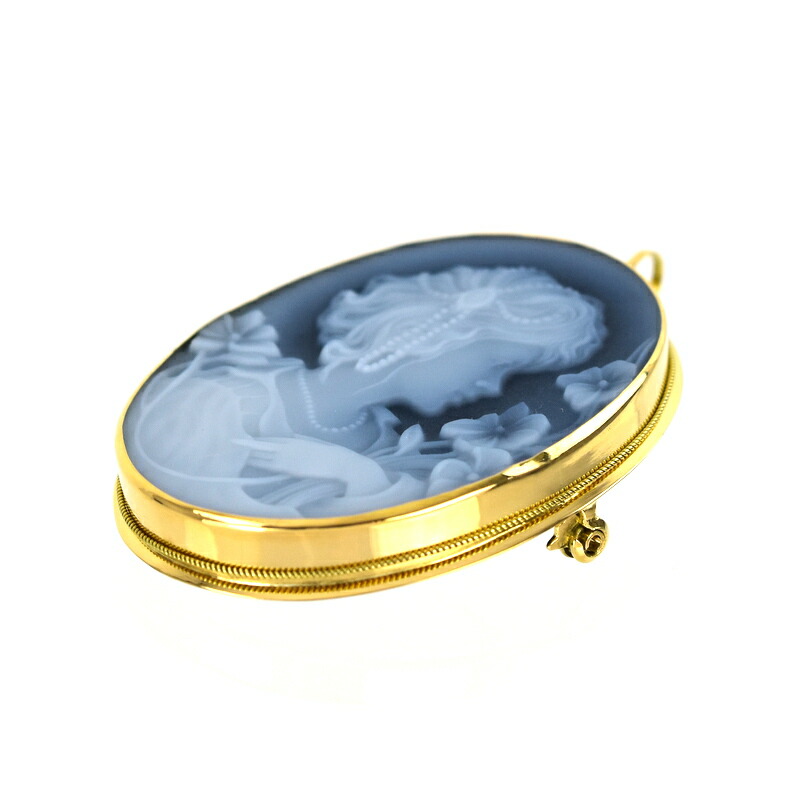 楽天市場】カメオ ブローチ ペンダントトップ 2WAY 18金 18k イエロー