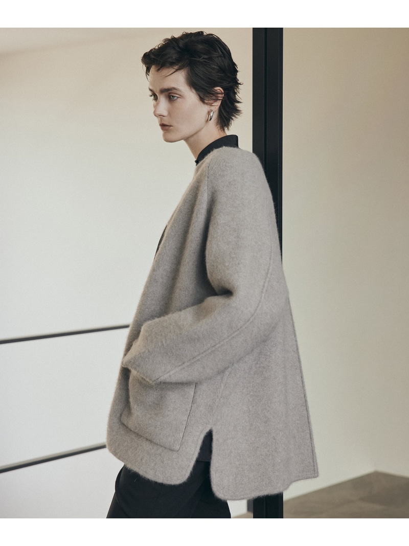 楽天市場】ダブルフェイスファーミドルニットカーディガン ADAM ET