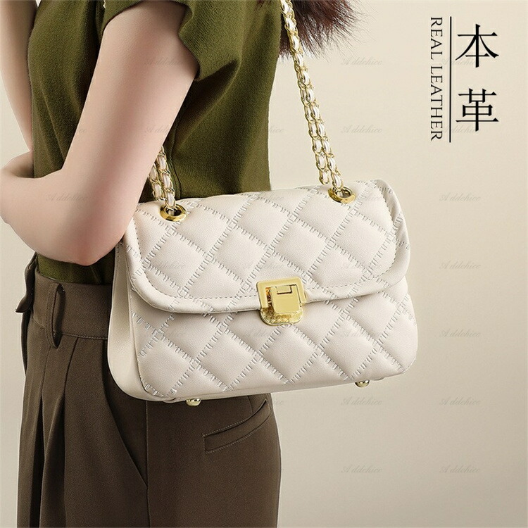 楽天市場】本革 ショルダーバッグ キルティングバッグ チェーンバッグ