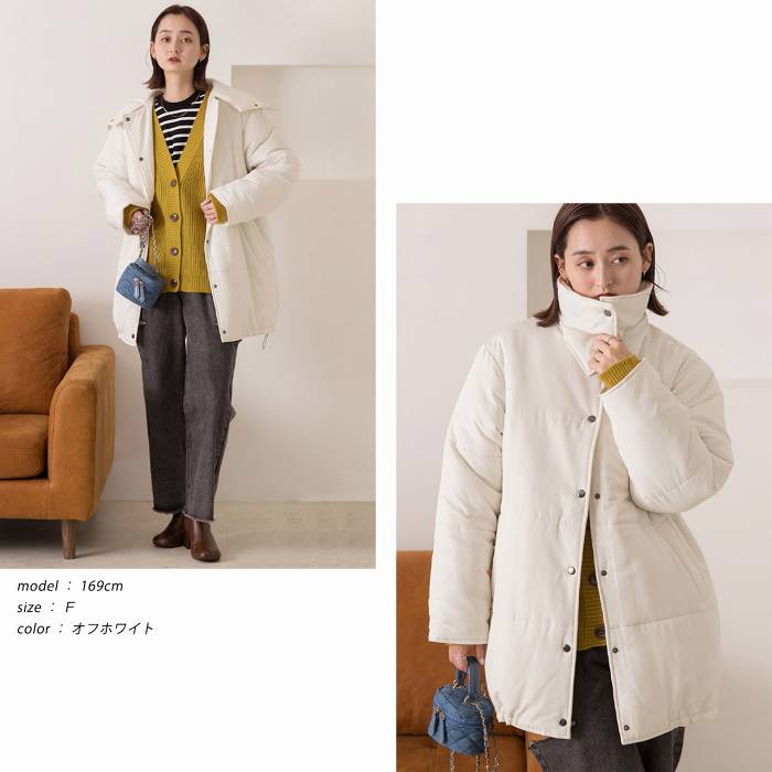 楽天市場】スタンドカラー 中綿 コート 裾ドロスト ブルゾン