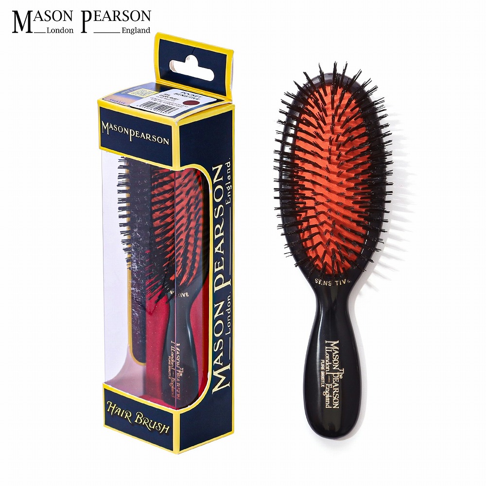 茶玉 Mason Pearson ヘアブラシ ハンディ/ポケット2種セット 茶玉