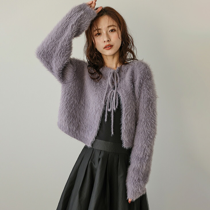 楽天市場】【60％OFFクーポン対象】カーディガン シャギーニット 前後