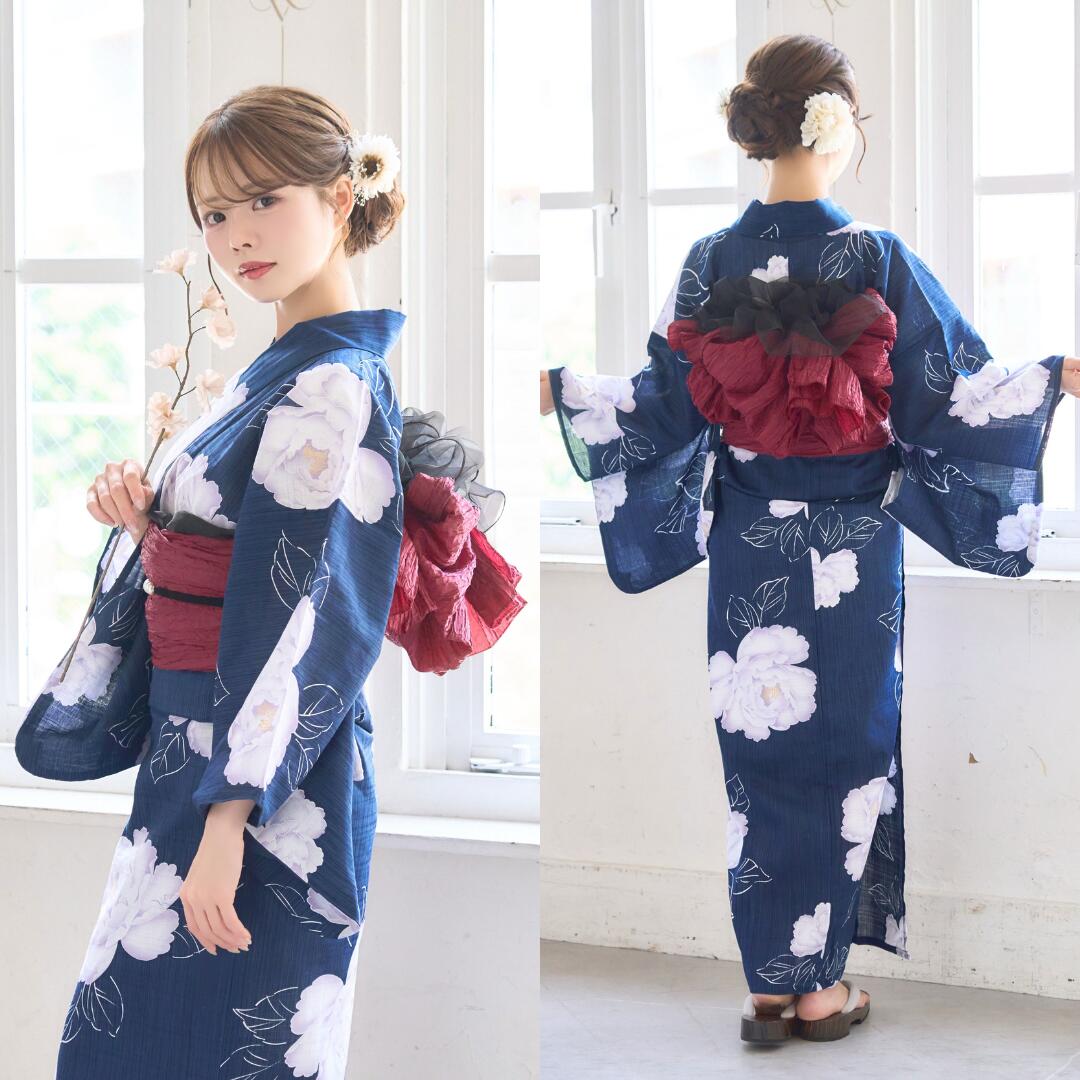 楽天市場】浴衣 レディース 4点set 4点セット 花柄 牡丹 椿 つばき