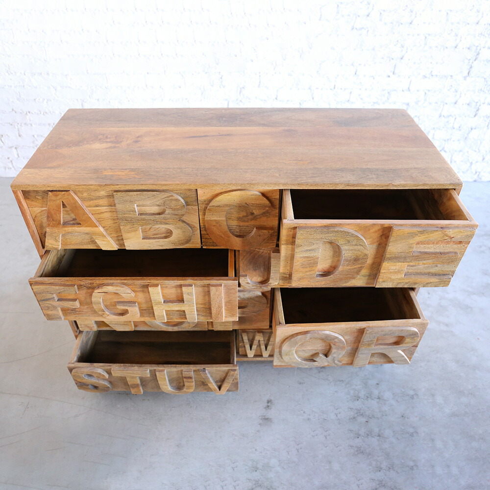 楽天市場】チェスト キャビネット アルファベット ドロワーチェスト