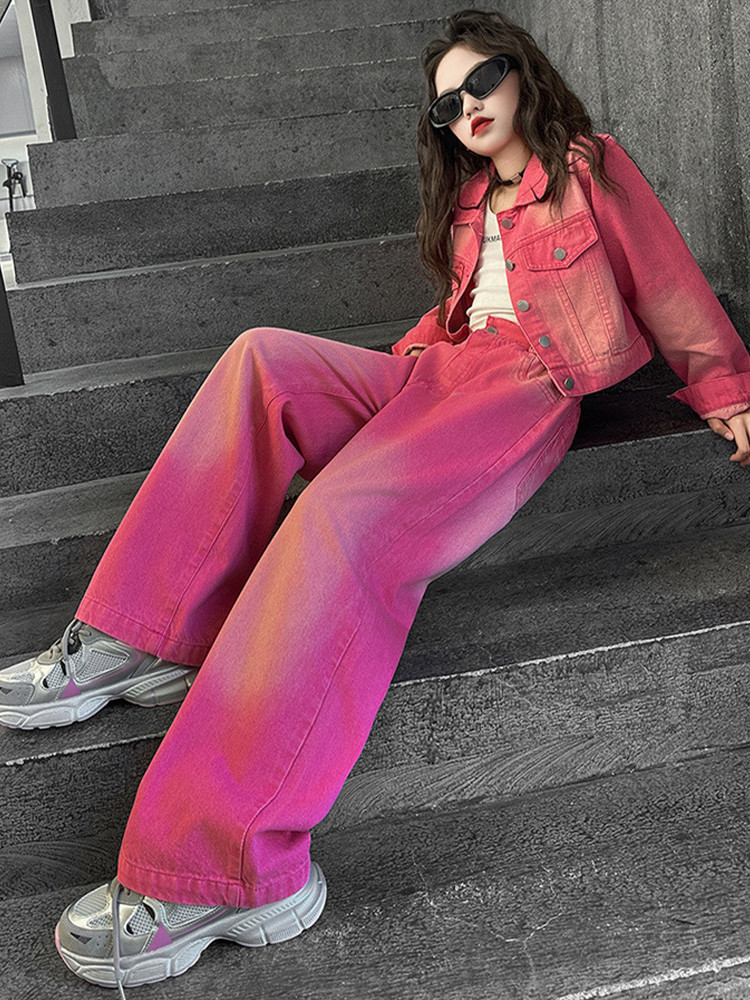 楽天市場】送料無料 ピンク デニムパンツ デニムジャケット