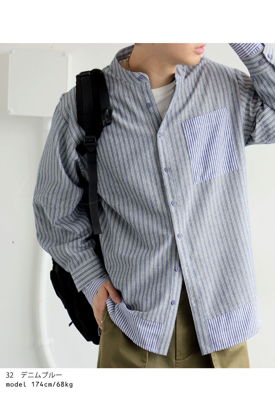 楽天市場】レイヤードストライプシャツ シャツ メンズ トップス 送料