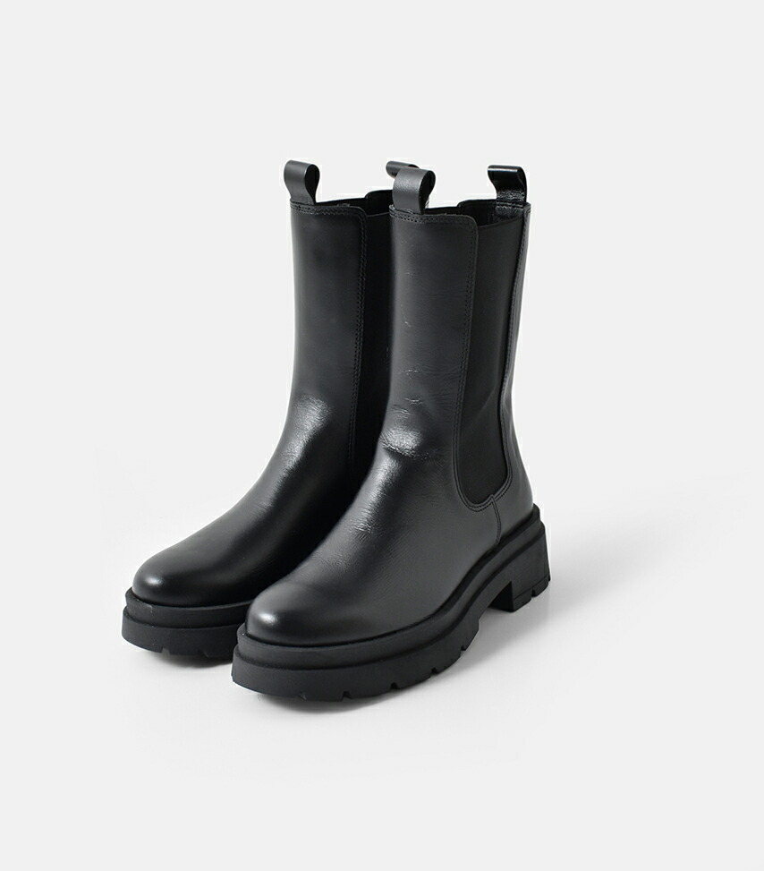 楽天市場】eness エネス レザー サイドゴア ミドル チェルシー ブーツ