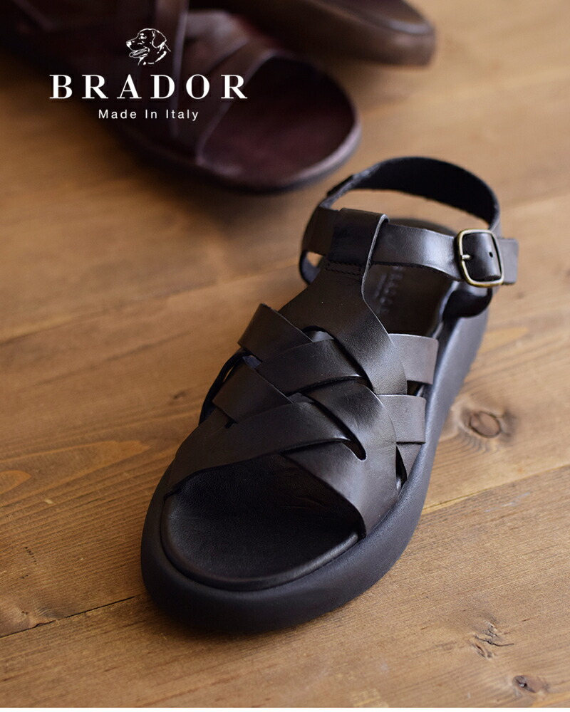 楽天市場】BRADOR ブラドール レザー メッシュ フラット サンダル 厚底