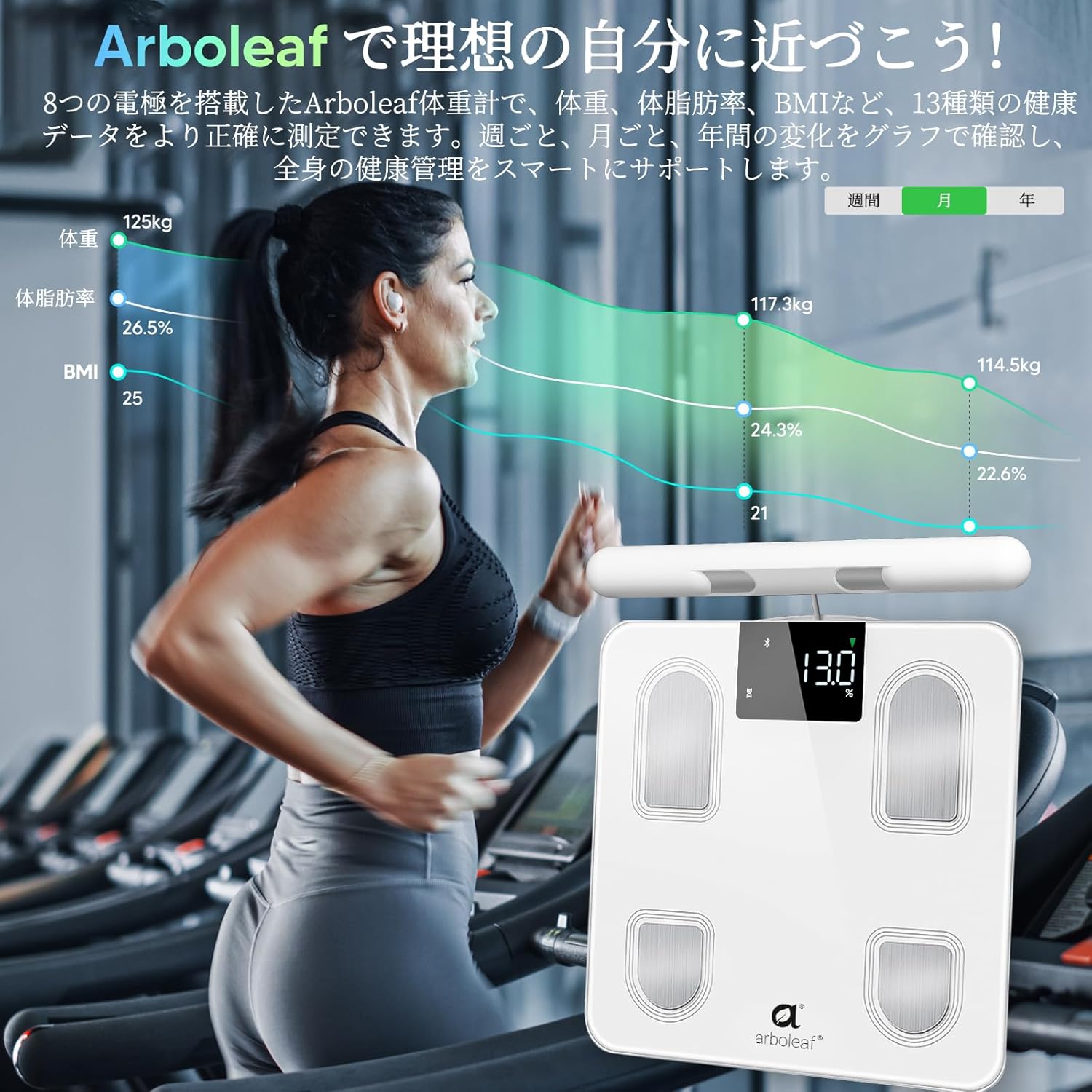 楽天市場】arboleaf 体重計 体組成計 人気アプリあ連動可能【ポイント5