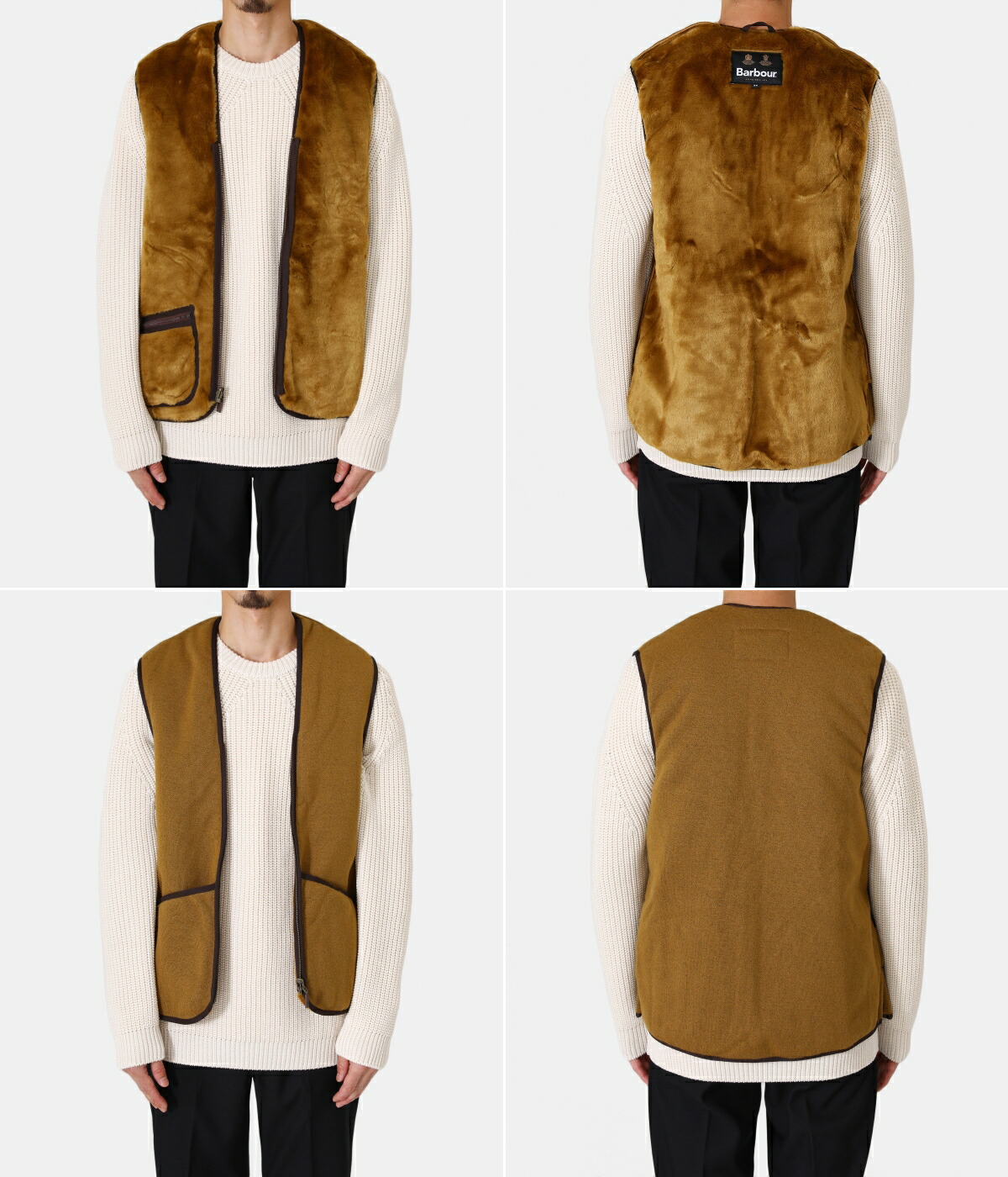 楽天市場】[送料無料]Barbour : WARM PILE WAISTCOAT ZIP-IN LINER