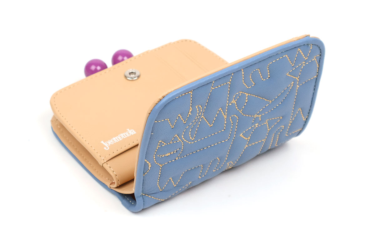 楽天市場】二つ折り財布 外付け小銭入れ がま口 アニマル 犬 ネコ 刺繍