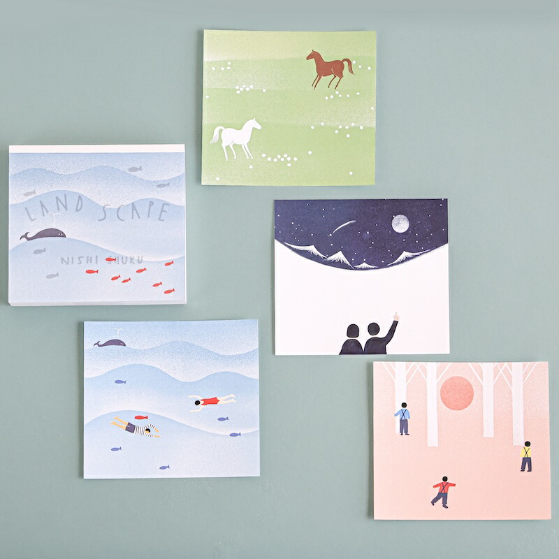 楽天市場】1~7営業日出荷 西淑 ブロックメモ 120枚入 LAND SCAPE 日本