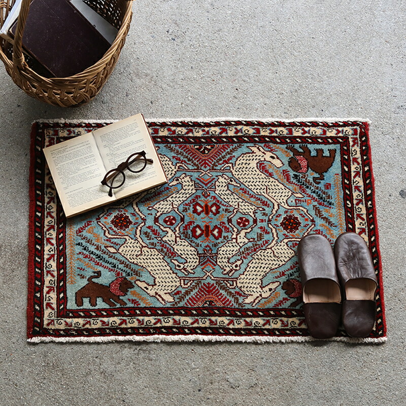 楽天市場】玄関マット オールド トライバルラグ バルーチ 55cm×88cm