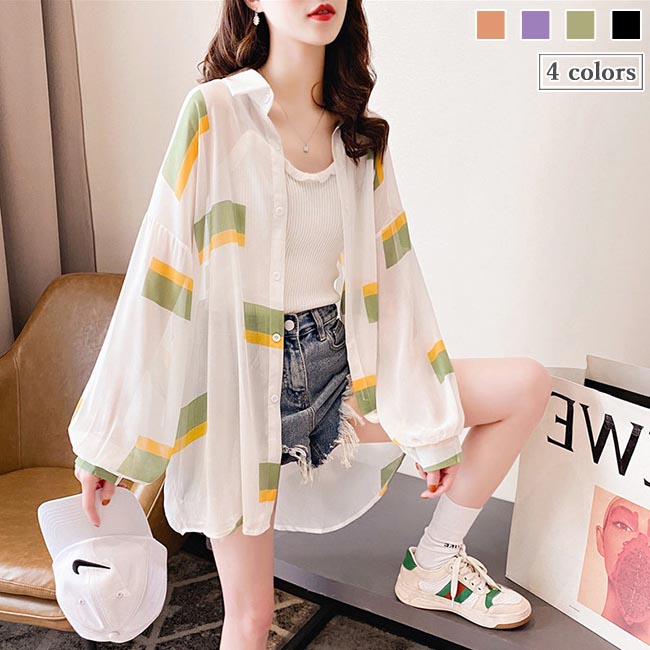 楽天市場】シフォンカーディガン レディース 羽織る ミディアム丈 薄手