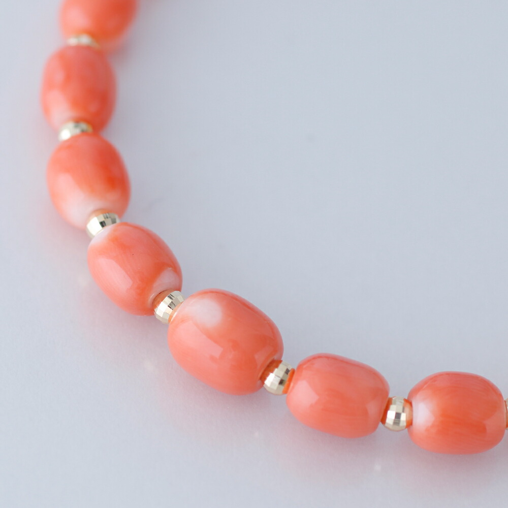 楽天市場】≪1年保証付き≫桃珊瑚 K18ミラーボール入りブレスレット