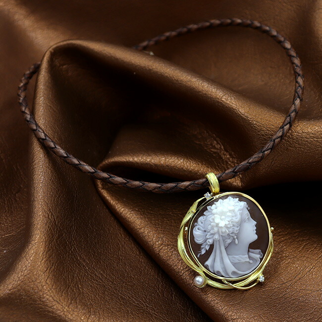 楽天市場】カメオ ブローチ ネックレス フローラ 立体彫刻のシェル