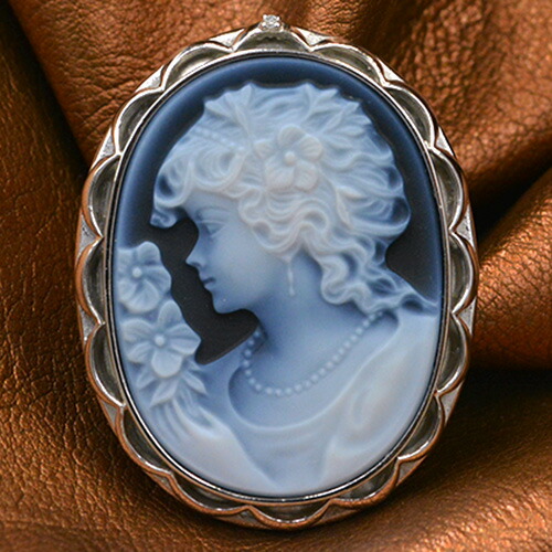 楽天市場】カメオブローチ＆ネックレス Silver枠 美しい女性人物像