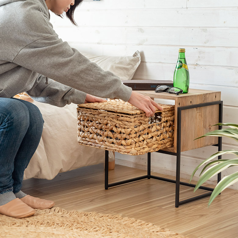 楽天市場】サイドテーブル ナイト テーブル ラック 木製 ウッド