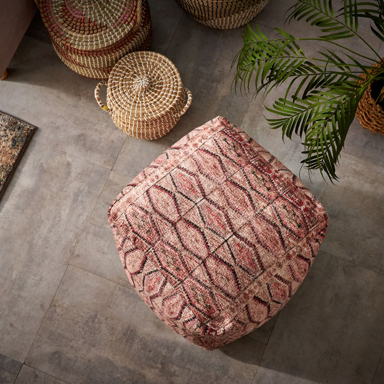 楽天市場】プフ クッション オットマン スツール オールドキリム風