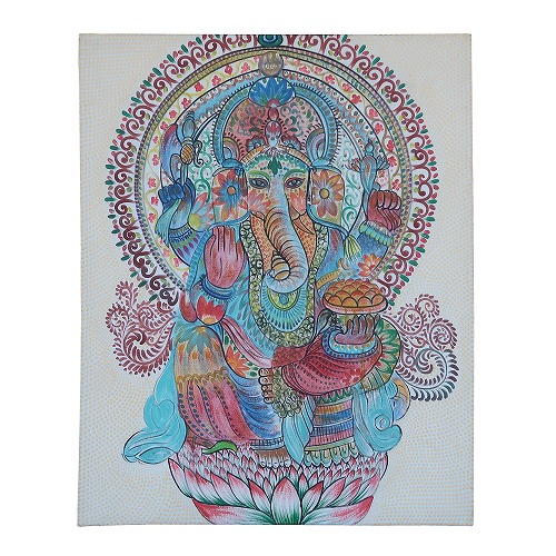 楽天市場】ガネーシャの絵 ドットペイント 80X100 アジアン雑貨 バリ