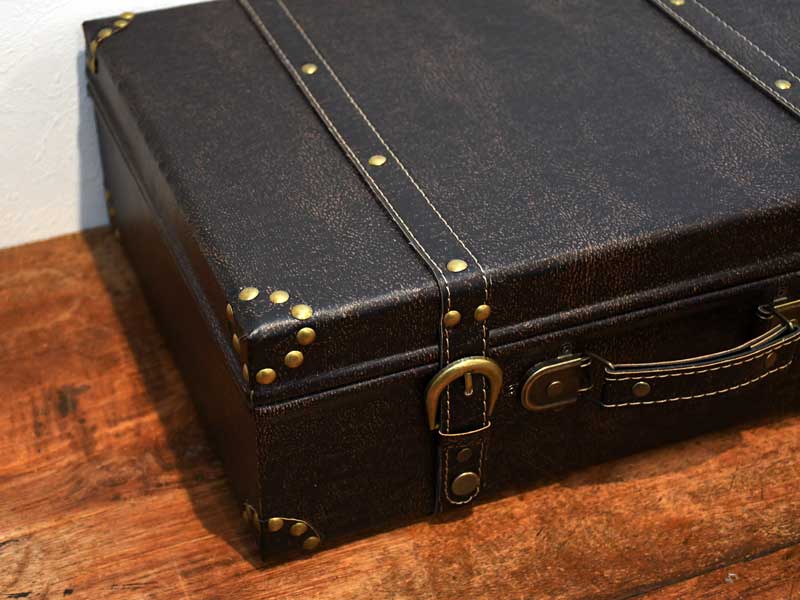 楽天市場】レザー トランクボックス バックル トランク アンティーク