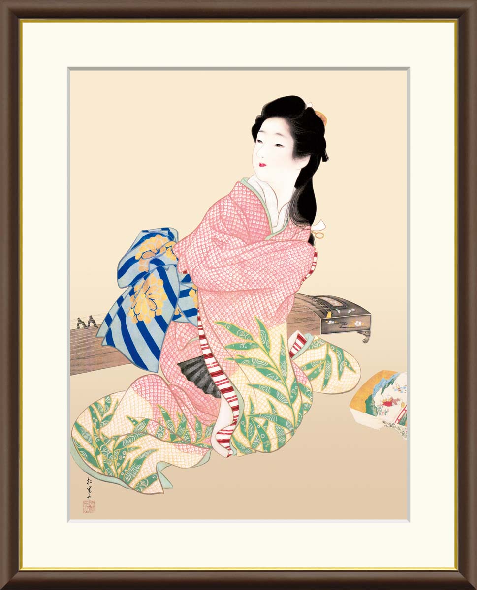 楽天市場】有名 画家 額入りアート 上村松園 「娘深雪」 J2-024 F8