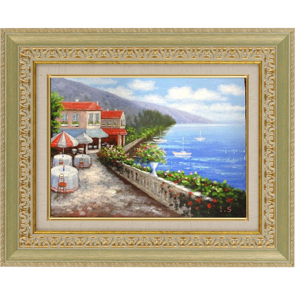 楽天市場】絵画 油絵 額入り絵画 油彩 手描き 地中海1 F4サイズ 新屋敷
