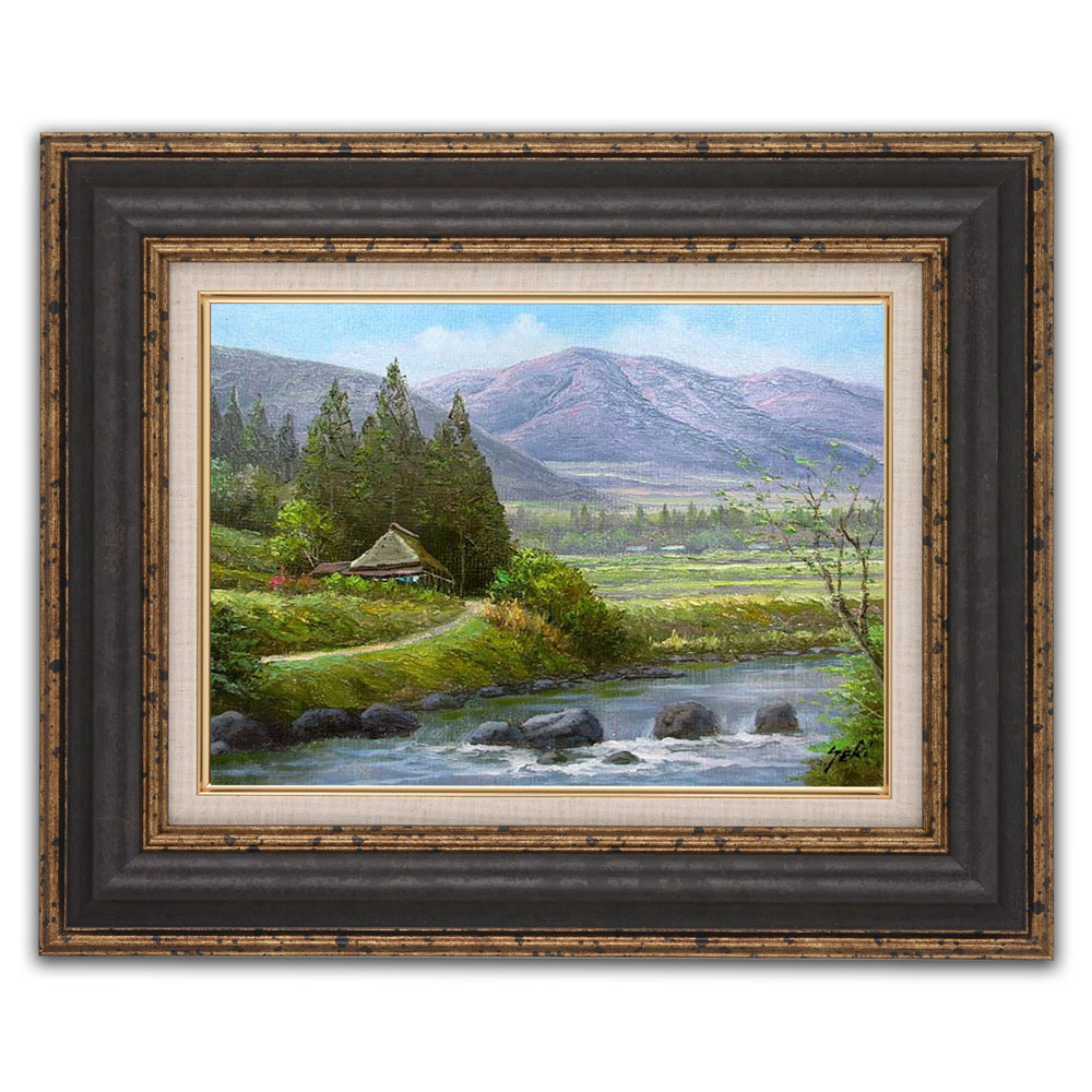 楽天市場】絵画 油絵 額入り油彩 F4サイズ 手描き 関健造 油彩 山村