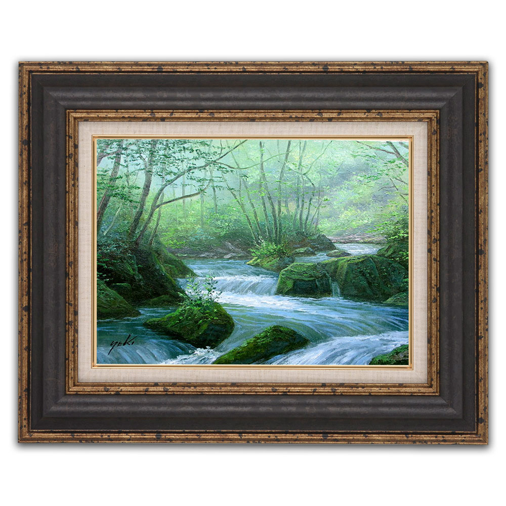 楽天市場】絵画 油絵 額入り油彩 F4サイズ 手描き 関健造 油彩 奥入瀬