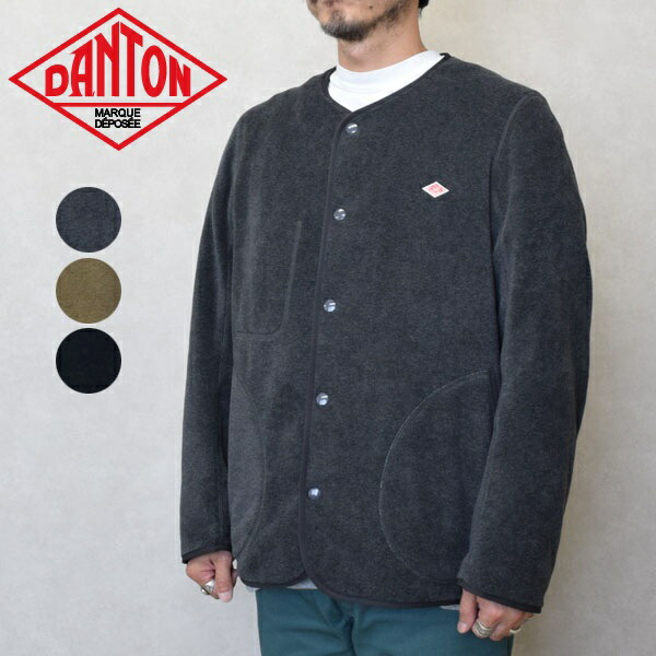 楽天市場】メンズ DANTON ダントン FLEECE COLLARLESS JACKET 長袖