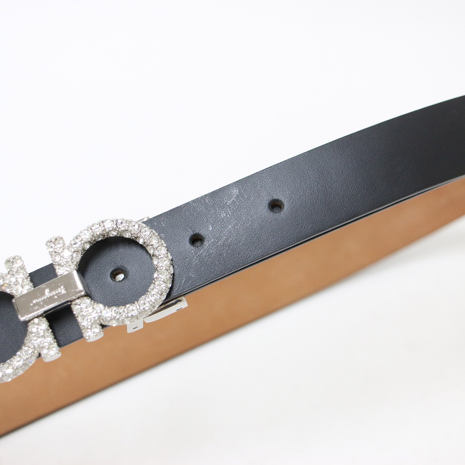 Salvatore Ferragamo ダブルガンチーニ ラインストーン ベルト 楽天