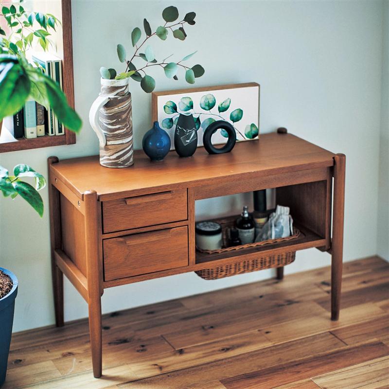 楽天市場】[楽天1位] 北欧 ヴィンテージ調 収納付き ベンチ 天然木