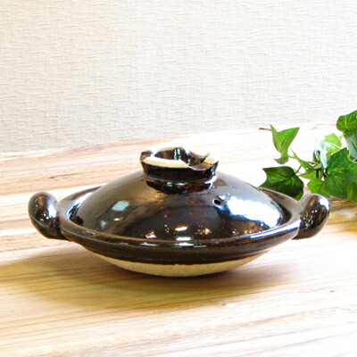 楽天市場】土楽窯 ふた付き黒鍋六寸 : ベルセーブ