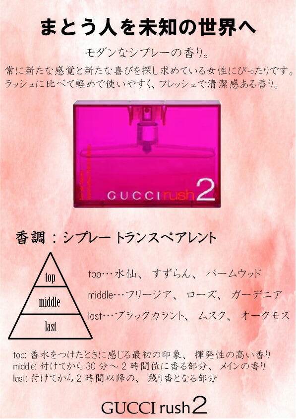 楽天市場】グッチラッシュ2オードトワレ50mlラッシュツーレディース SP