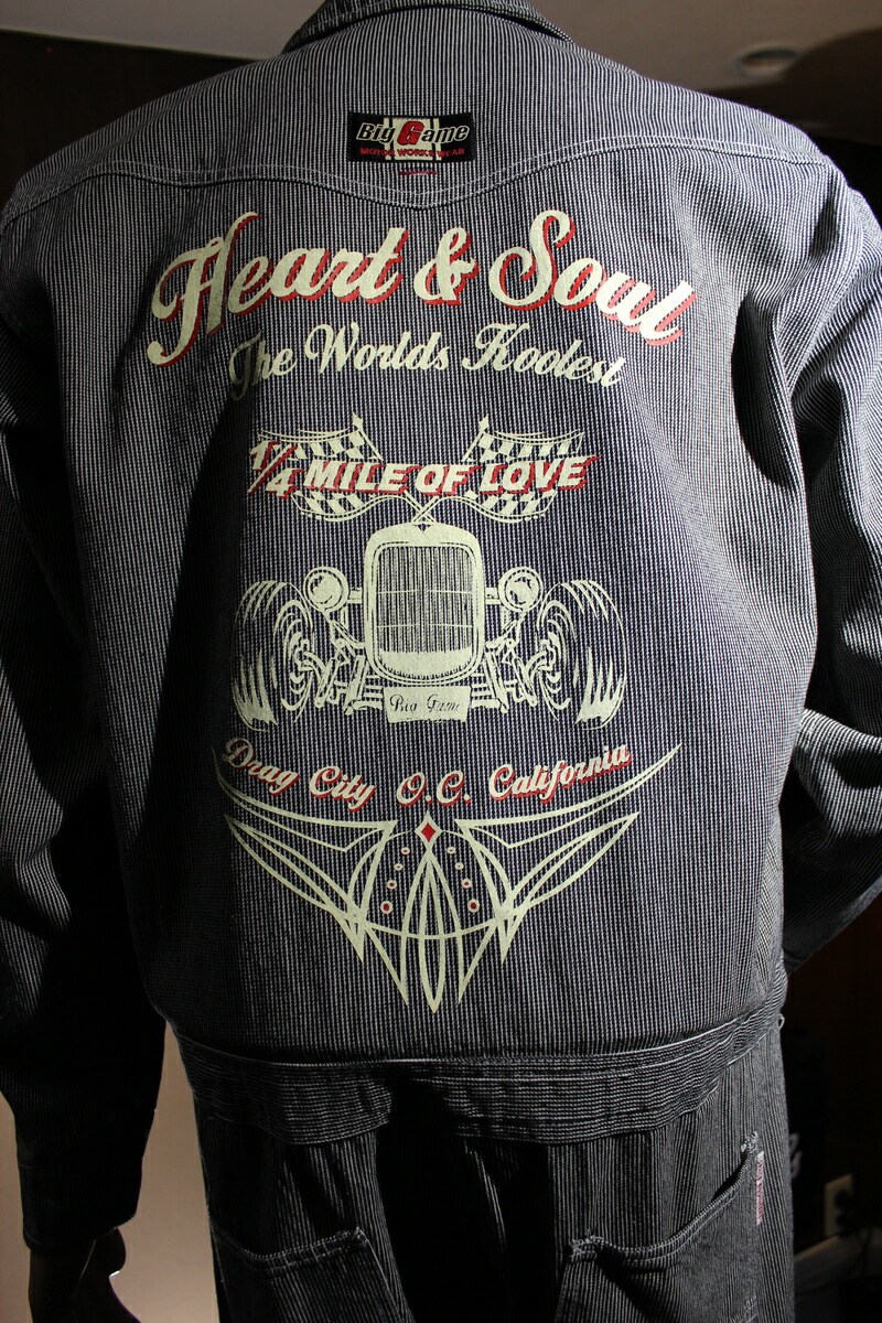 楽天市場】ツナギ つなぎ ヒッコリーストライプ ハーレー バイカー