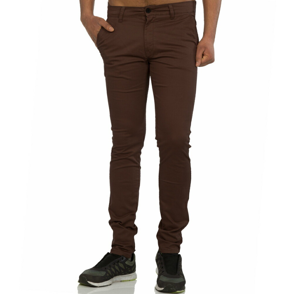 楽天市場】チノパン メンズ ストレッチ スキニー スリム 細身 茶色