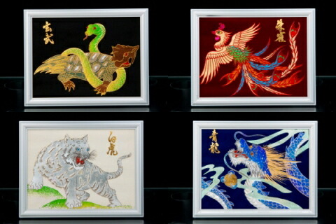 楽天市場】金彩 四神（4枚セット）高級感漂う金彩絵に「青龍・白虎
