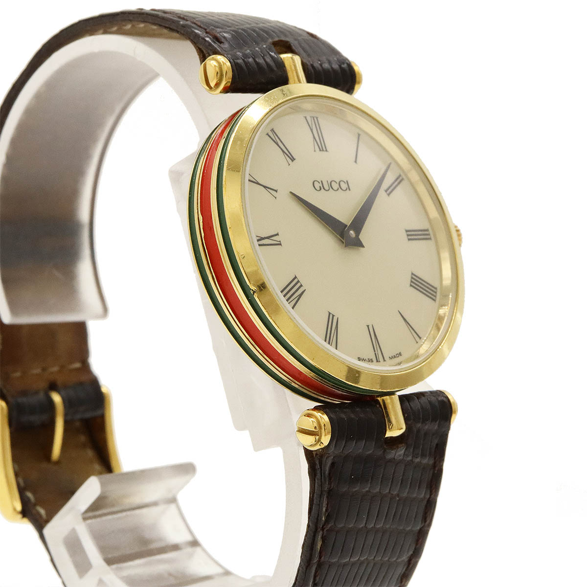 楽天市場】GUCCI グッチ アイボリー文字盤 GP ゴールドメッキ リザード