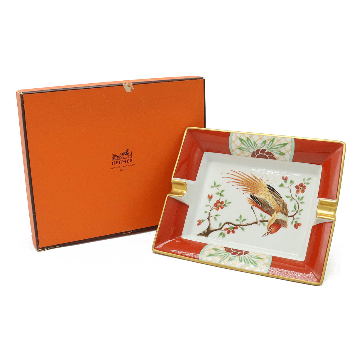 楽天市場】HERMES エルメス アッシュトレイ 灰皿 鳥柄 バード モチーフ