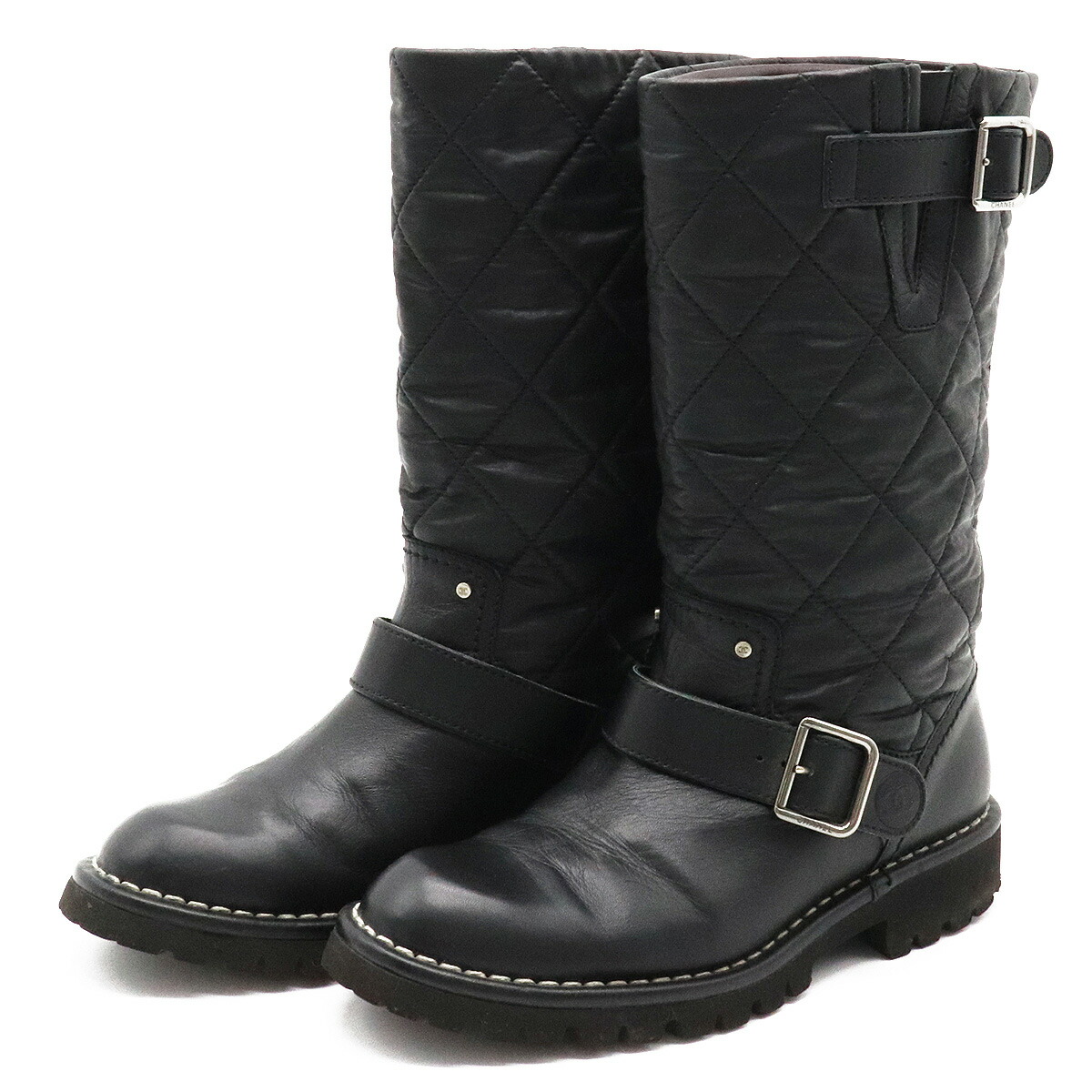 楽天市場】CHANEL シャネル ココマーク マトラッセ エンジニアブーツ