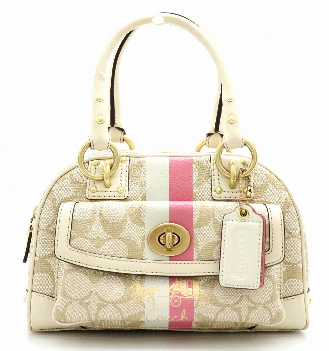 楽天市場】【バッグ】COACH コーチ ヘリテージ ストライプ スモール