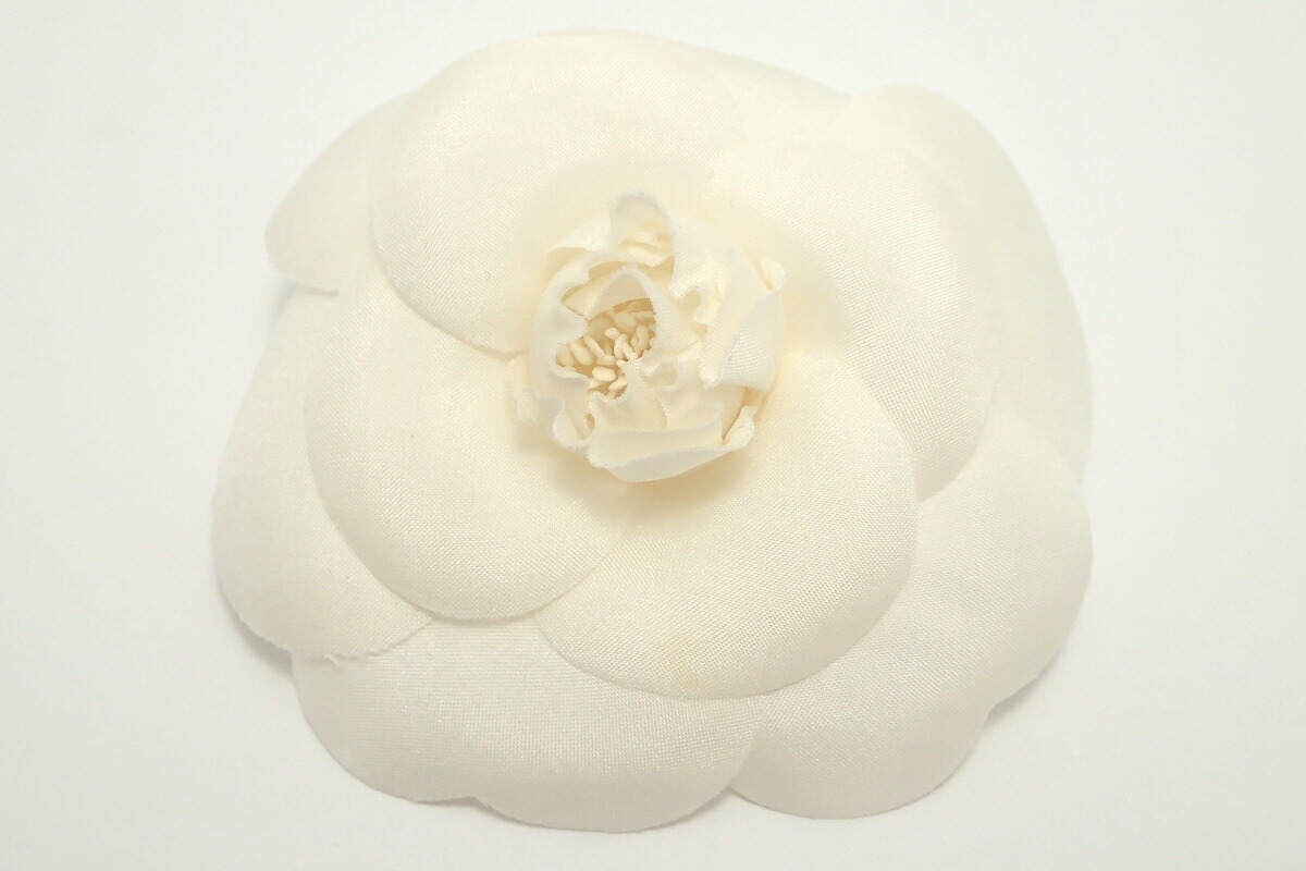 楽天市場】CHANEL シャネル カメリア コサージュ ピンブローチ 白