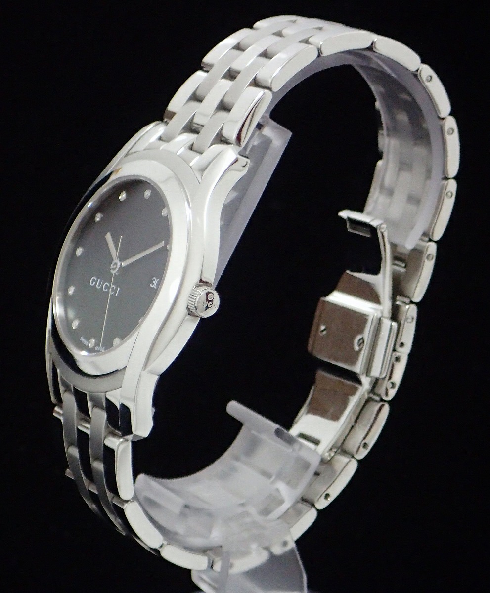 楽天市場】【ウォッチ】GUCCI グッチ ブラック文字盤 ダイヤ