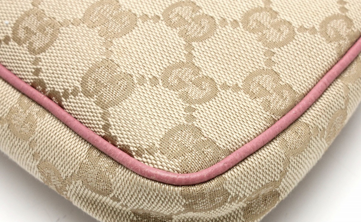 グッチ GGキャンバス アクセサリーポーチ ピンク GUCCI ♪♪グッチ
