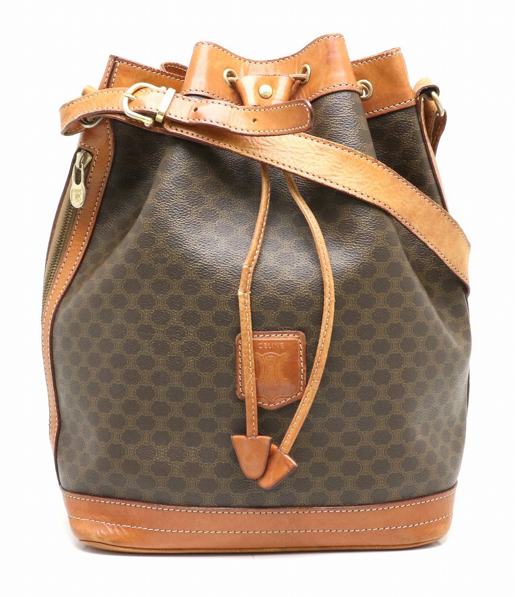 楽天市場】【バッグ】CELINE セリーヌ マカダム柄 巾着バッグ