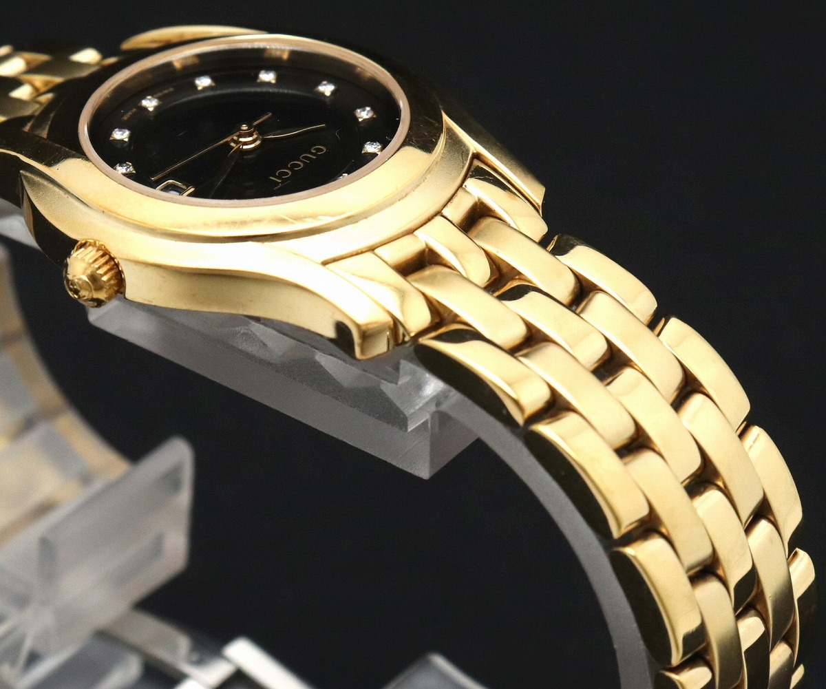 楽天市場】【ウォッチ】GUCCI グッチ デイト 11Pダイヤ ブラック文字盤