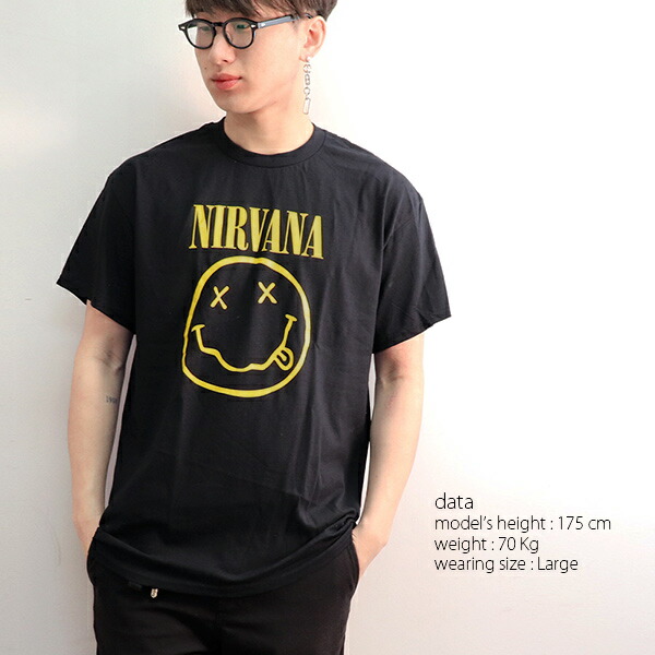 楽天市場】ニルヴァーナ【NIRVANA】SS TEE Tシャツ ブラック スマイル
