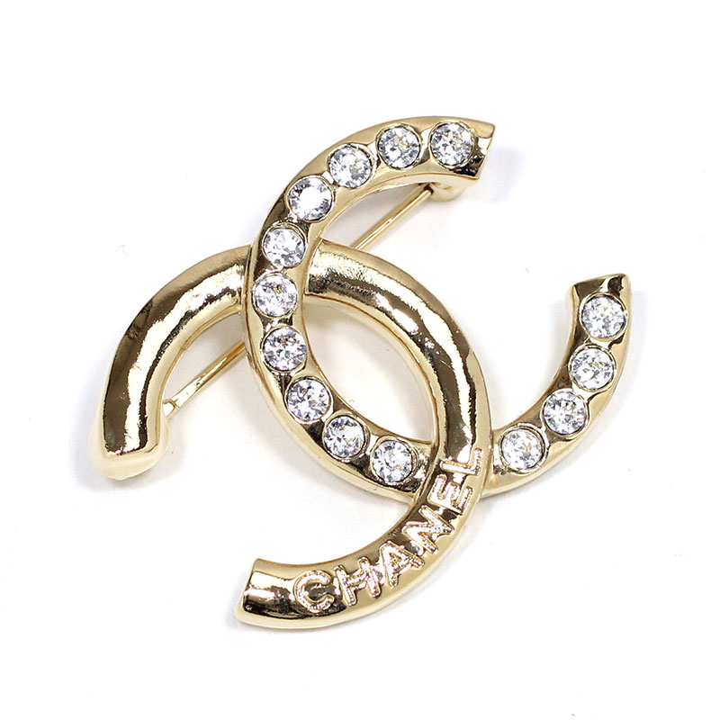 楽天市場】シャネル CHANEL ブローチ メタル CCマーク ストラス ライン