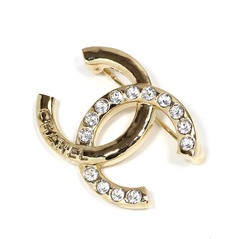 楽天市場】シャネル CHANEL ブローチ メタル CCマーク ストラス ライン