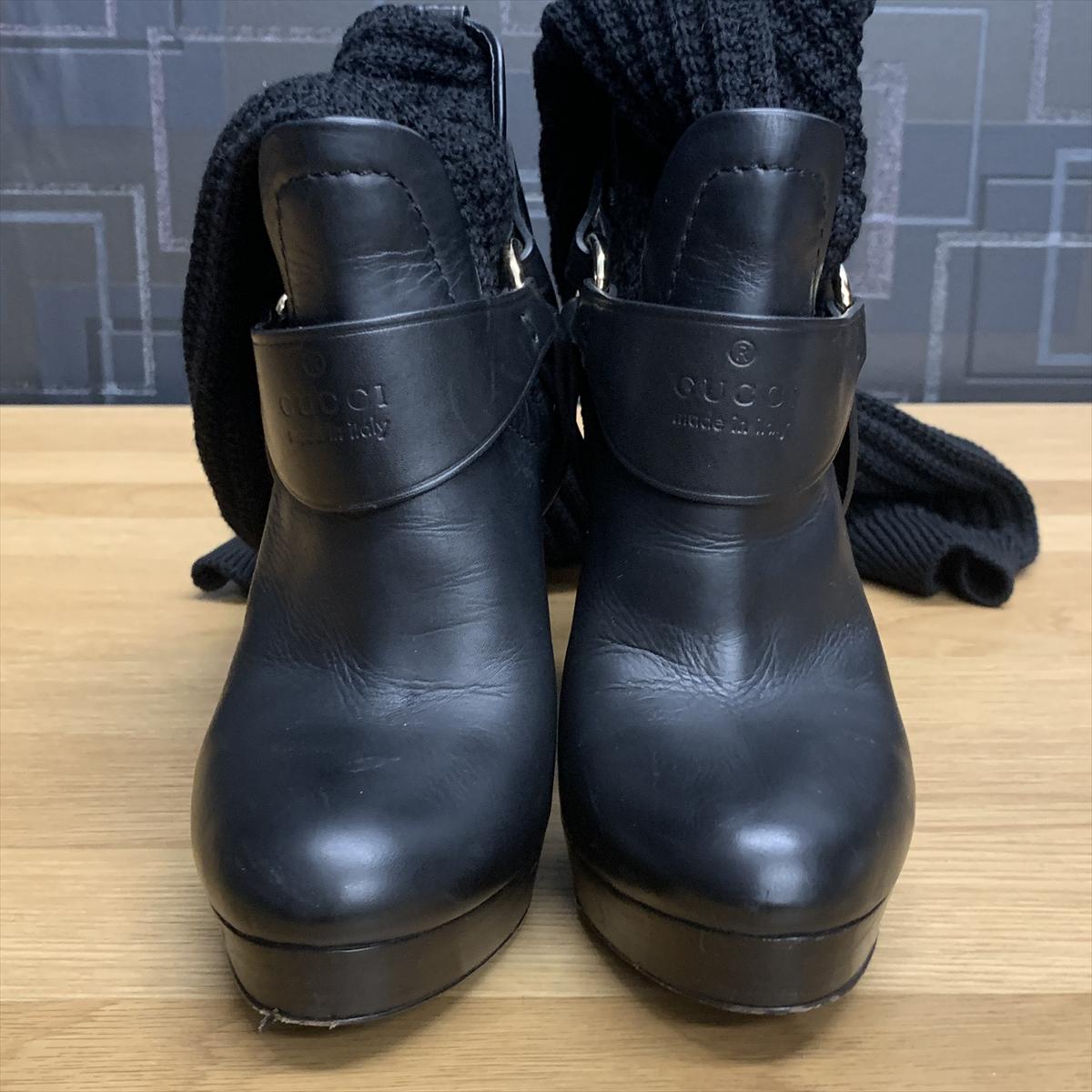 楽天市場】GUCCI グッチ ニットロングブーツ ブラック サイズ：36 23cm